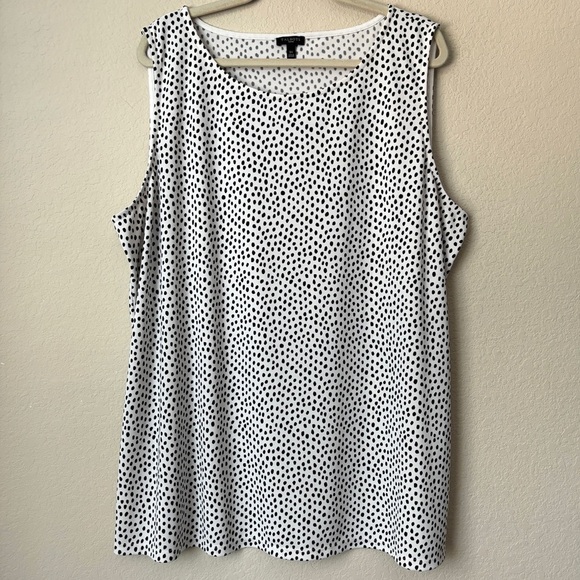 Talbots 3X Spotted Animal Print Polka Dot Contemporary Sleeveless Tank Blouse - Picture 1 of 8